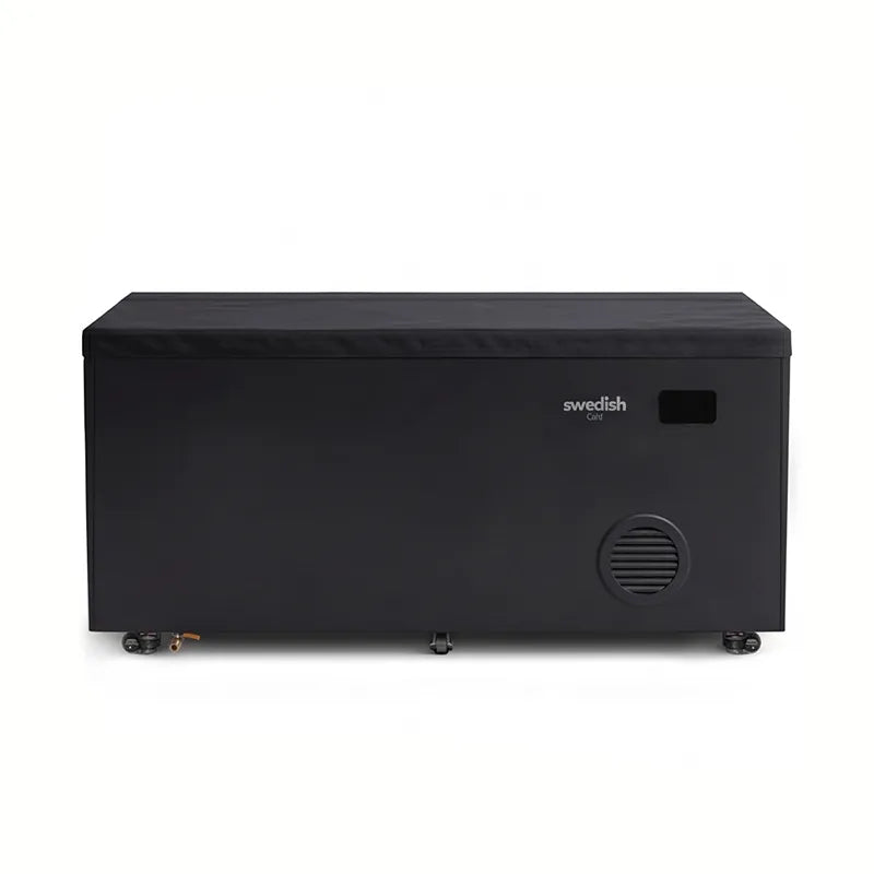Swedish Cold Generation 4S Eisbad 190x78x87 für 1 Person - Schwarzes Eisbad mit Kühlsystem und Rollen