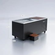 Swedish Cold Generation 5 Eisbad mit integrierter Kühlung, schwarzes Design mit Holzabdeckung und Trittbrett, Dimensionen 200x87x81 cm