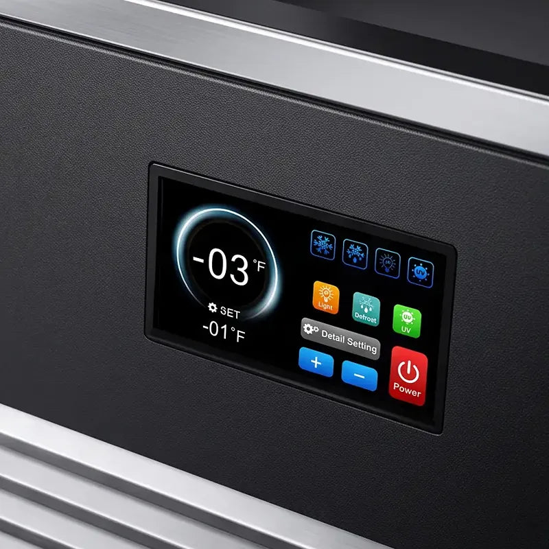 Swedish Cold Generation 5 Eisbad Kontrollpanel mit digitaler Temperaturanzeige und Bedienoptionen