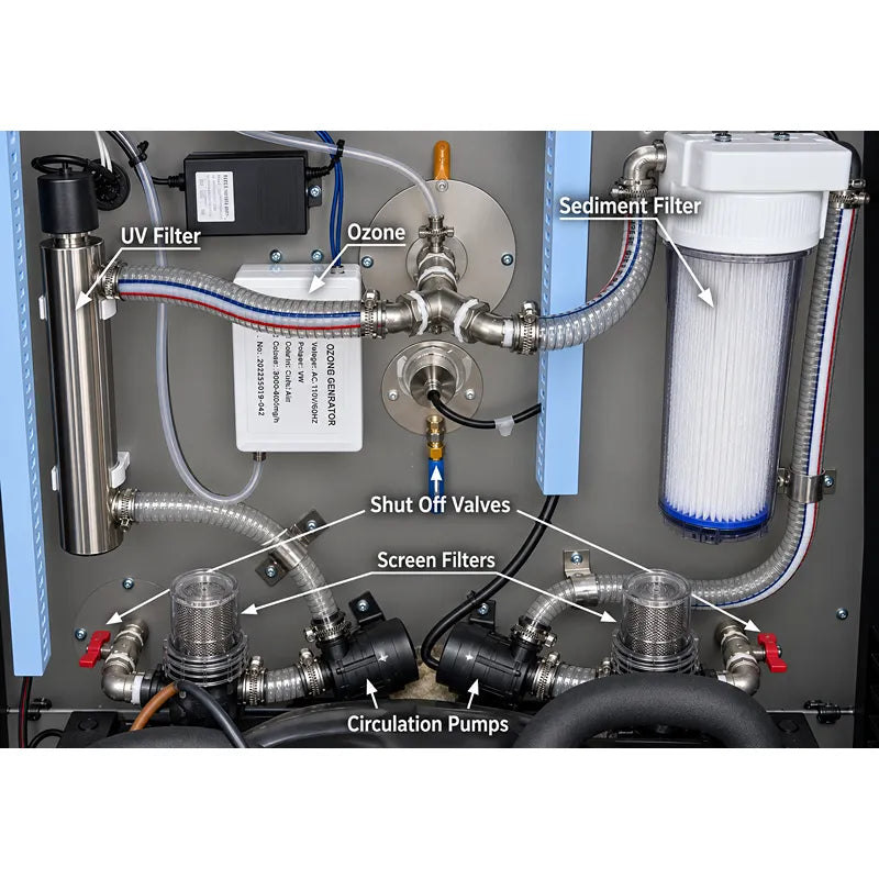 Swedish Cold Generation 5 Eisbad Filtersystem mit UV-Filter, Ozonanlage, Sedimentfilter und Umwälzpumpen