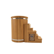 Swedish Cold Nordic Tub Eisbad 198x78x118 Eisbadewanne aus Holz für 1 Person mit Treppeneinstieg und Kältetechnik