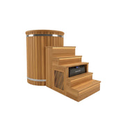 Swedish Cold Nordic Tub Eisbad 198x78x118 Holz-Eisbad für 1 Person mit Treppeneinstieg und Kühleinheit