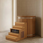 Swedish Cold Nordic Tub Eisbad 198x78x118 für 1 Person mit Holztreppe in modernem Badezimmer
