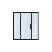 Swedish Cold Private Escape Gartensauna 2 Personen 90°C Glastür mit schwarzem Rahmen und Edelstahlgriffen