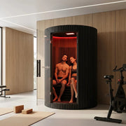 Swedish Cold Sanctuary Duo Infrarot-Innensauna 2 Personen mit zwei Personen im modernen Fitnessraum
