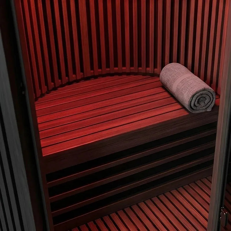 Swedish Cold Sanctuary Duo Infrarot-Innensauna 2 Personen Innenraum mit Holzbänken und Infrarotheizung