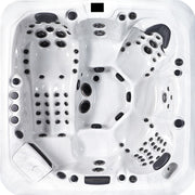  Innenansicht des Tokyo Premium Hot Tub von Platinum Spas – Draufsicht mit ergonomischer Sitzanordnung und gezielter Jet-Verteilung für Ganzkörpermassage