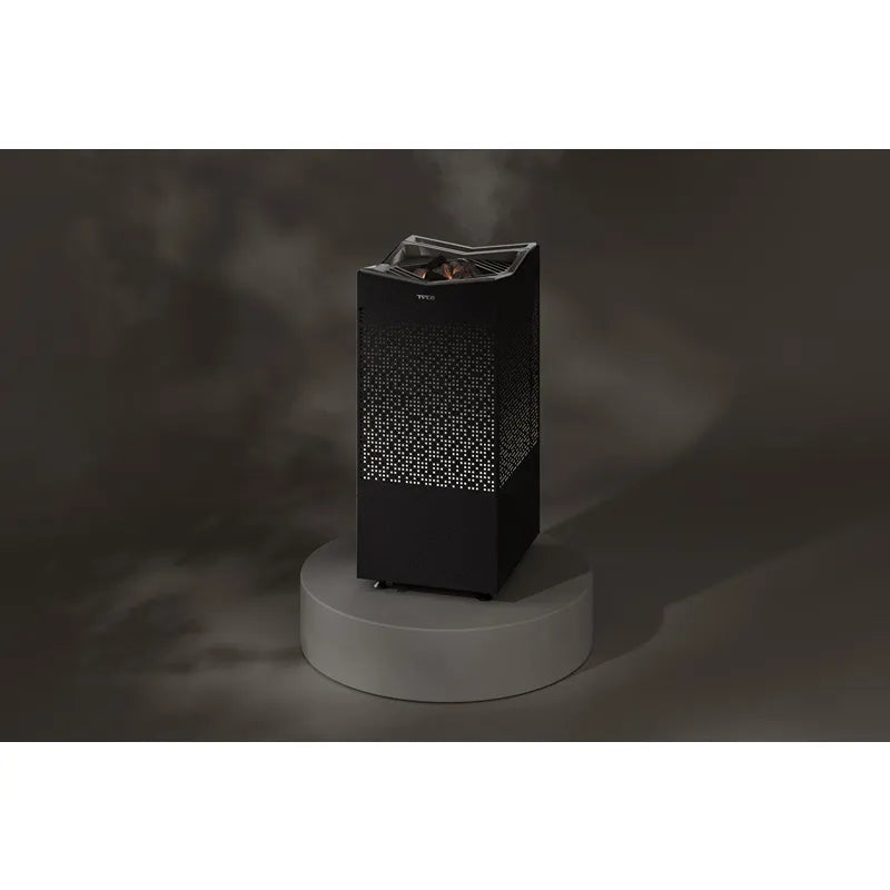 Tylö Crown Combi Saunaofen mit schwarzem Designgehäuse, perforierter Oberfläche und Elite Steuerung, 6–10 kW