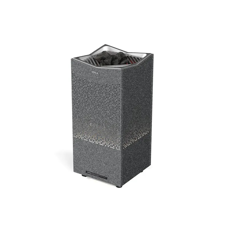 Tylö Crown Saunaofen mit perforierter Stahlmanschette, gefüllt mit Saunasteinen und Elite Steuerung, 6–10 kW Leistung