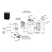 Tylö Sense Combi Saunaofen Ersatzteile-Übersicht mit Komponenten und Zubehör für 6-10 kW Modell