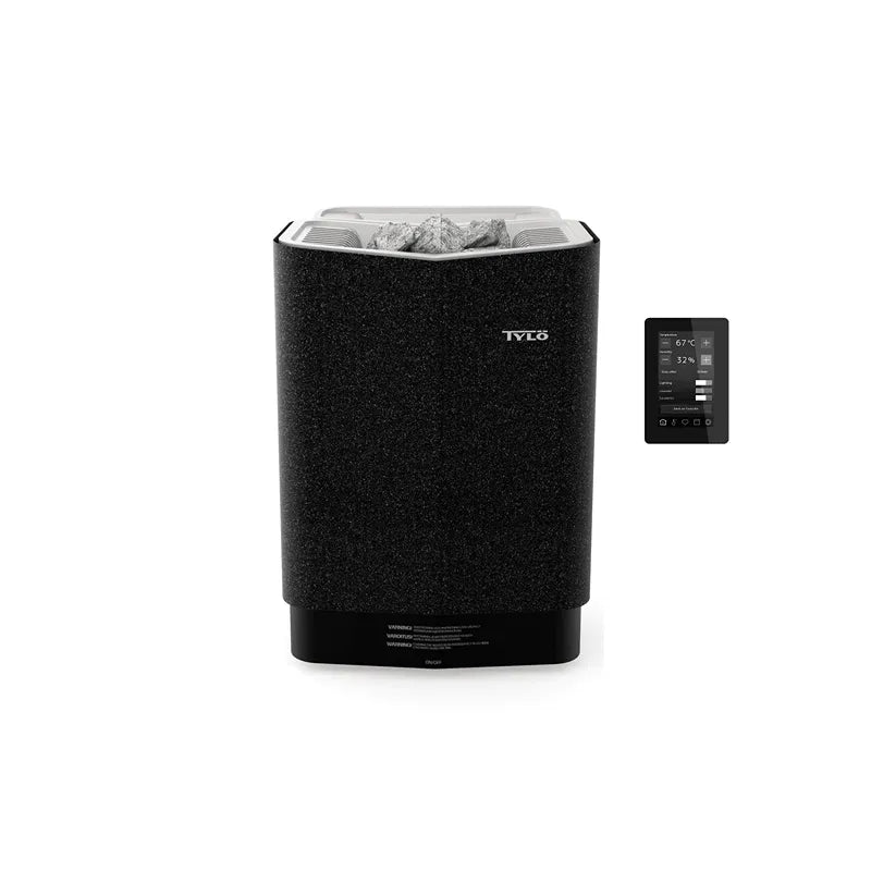 Tylö Sense Combi Saunaofen 6–10 kW schwarze Ausführung mit Saunasteinen und Elite Steuerung