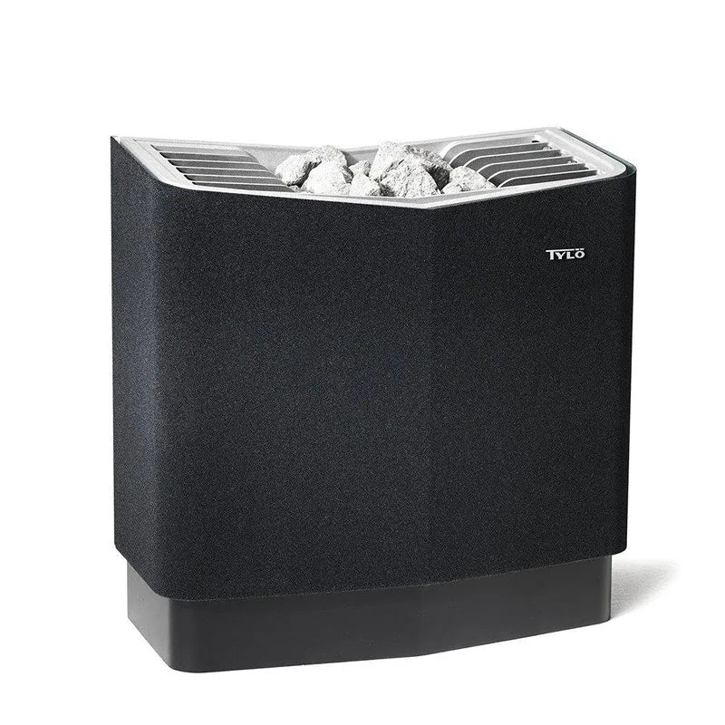 Tylö Sense Commercial Saunaofen 10–20 kW Gewerbeofen mit schwarzem Design und Saunasteine