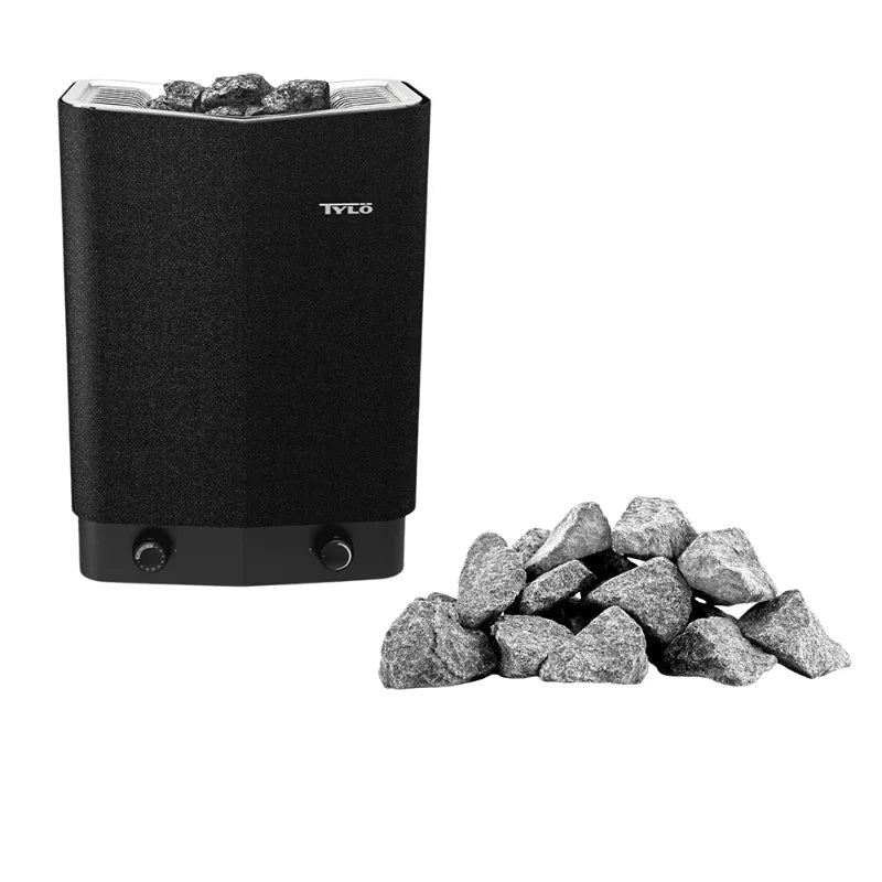 Tylö Sense Sport Saunaofen 6/8 kW schwarzer Elektrosaunaofen mit Steuertasten und Saunasteine