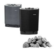 Tylö Sense Sport Saunaofen 6/8 kW in Grau und Schwarz mit Saunasteine und integrierter Steuerung