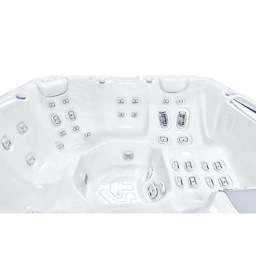 Wellis Atlas Life Premium Whirlpool Draufsicht mit 6 Sitzen, 43 Jets und Massagedüsen