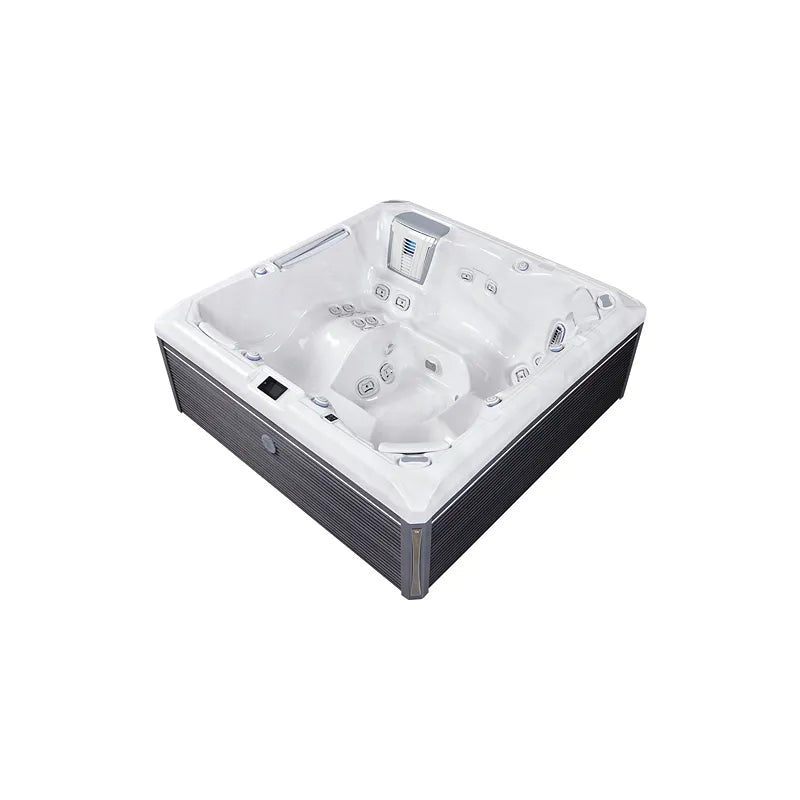 Wellis Atlas Life Premium Whirlpool von oben, 6 Sitze mit 43 Massage-Jets und Steuerungspanel