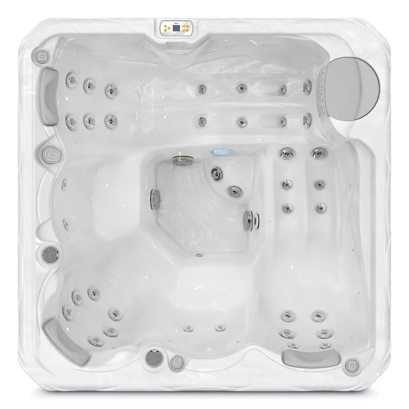 Wellis Budapest Life Premium-Whirlpool from above, white tub with massage jets and digital control
