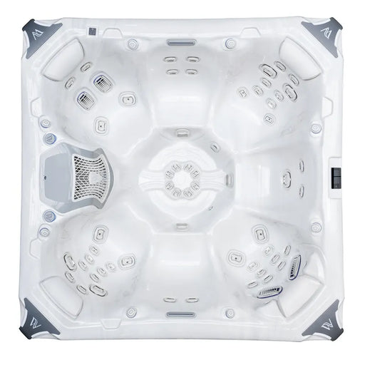 Wellis Elbrus Life Premium Whirlpool Draufsicht mit 7 Sitzplätzen und 61 Massagedüsen