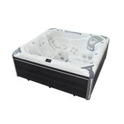 Wellis Everest Life Premium Whirlpool mit weißem Innenraum, 5 Sitze, 68 Jets und Steuerungstasten, schwarze Außenverkleidung