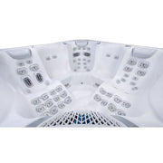 Wellis Everest Life Premium Whirlpool Innenansicht mit 68 Jets und 5 Sitzbereichen von oben