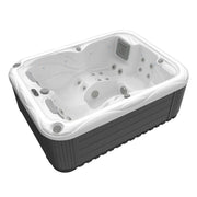 Wellis Firenze Life Premium-Whirlpool mit weißem Innenraum, grauen Seitenpaneelen und mehreren Massagedüsen für 3 Personen