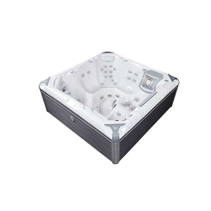 Wellis Kilimanjaro Life Premium Whirlpool von oben mit 6 Sitzplätzen, 59 Jets und Massagedüsen