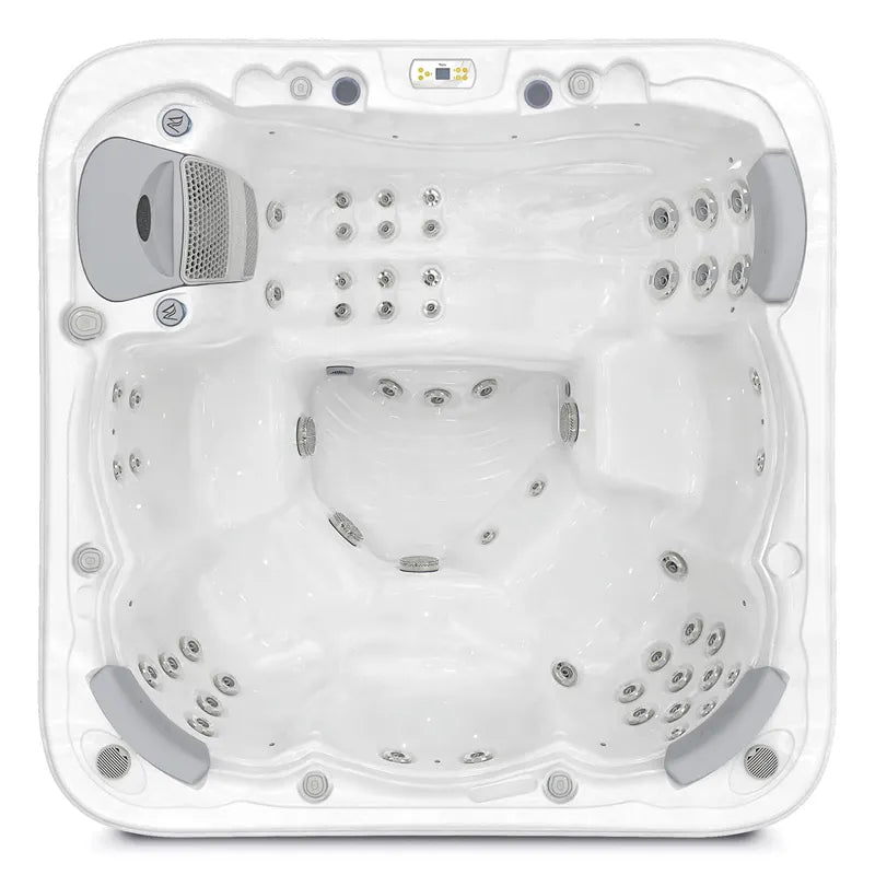 Wellis Lugano Life Premium-Whirlpool von oben mit Düsensystem und Steuerungselementen