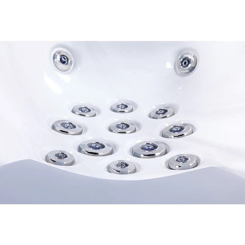Wellis Lugano Life Premium-Whirlpool mit Massagedüsen und Luftdüsen in Draufsicht