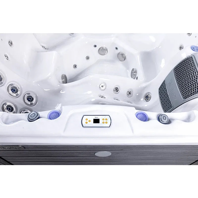 Wellis Lugano Life Whirlpool Innenraum mit Düsen, Steuerpanel und Massagedüsen Draufsicht