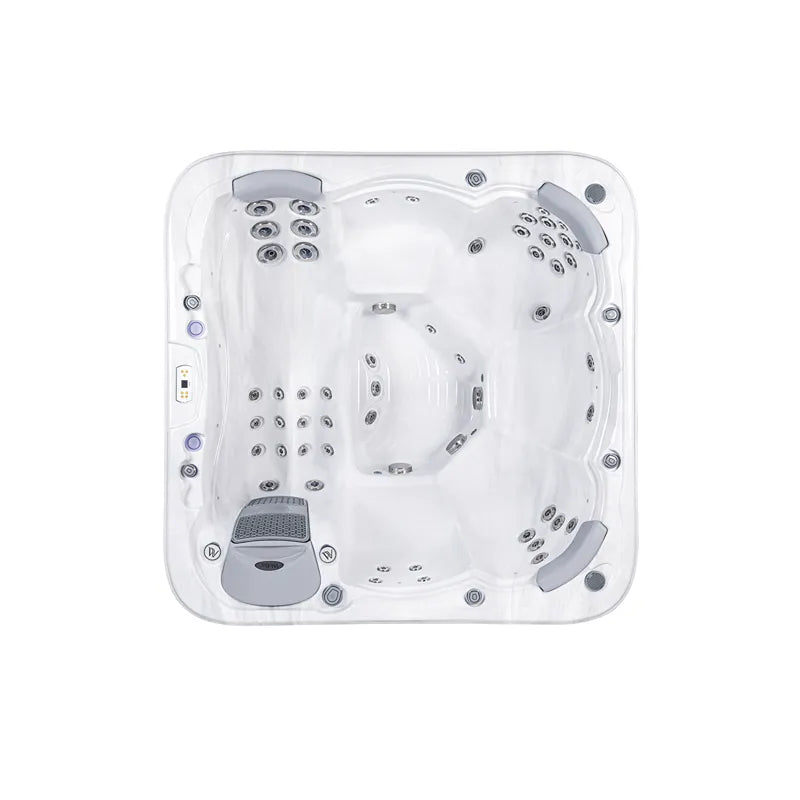 Wellis Lugano Life Premium-Whirlpool Draufsicht mit Massagedüsen und Bedienfeld