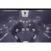 Wellis Makalu Life Premium Whirlpool Innenansicht von oben mit 5 Sitzen, Massagedüsen und Jetanlagen in Stormgrau