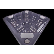 Wellis Makalu Life Premium Whirlpool Draufsicht mit 5 Sitzbereichen, 51 Jets und grauem Innendesign