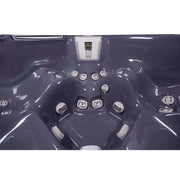 Wellis Makalu Life Premium Whirlpool Innenansicht von oben mit 5 Sitzen, 51 Jets und Bedienungselementen