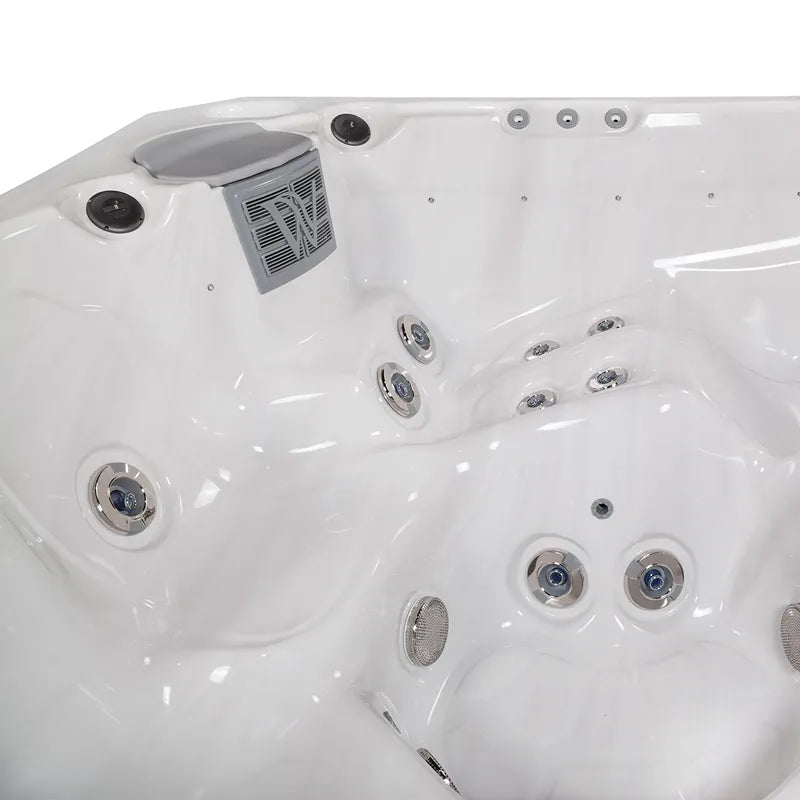 Wellis Malaga Life Whirlpool Innenraum von oben mit Massagedüsen und Steuerungselementen