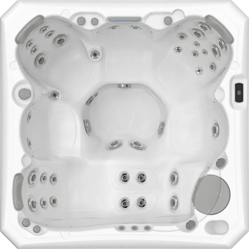 Wellis Malaga Life Premium-Whirlpool von oben mit Massagedüsen und Bedienfeld