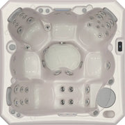 Wellis Malaga Life Premium-Whirlpool von oben mit 6 Sitzbereichen und Düsensystem