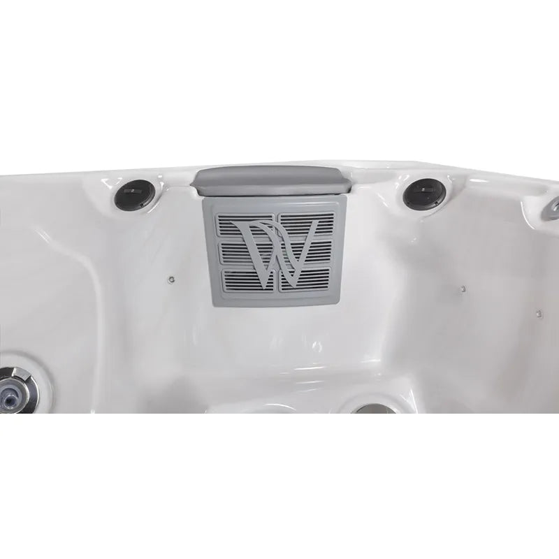 Wellis Malaga Life Whirlpool Draufsicht mit Düsen und Steuermodul
