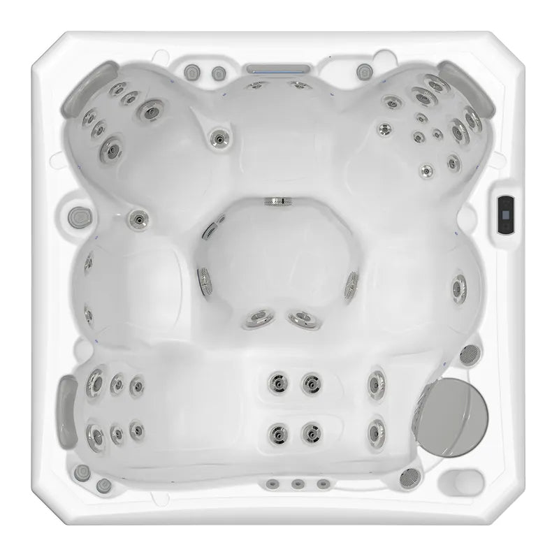 Wellis Malaga Life Whirlpool von oben mit Düsen und Sitzplätzen für 6 Personen