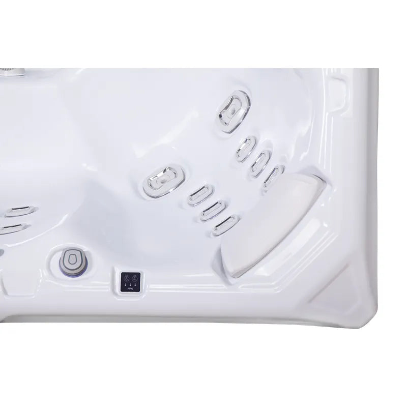 Wellis Mandala Life Whirlpool Innenbecken mit 46 Jets, Sitzbereiche und Kontrollpanel von oben