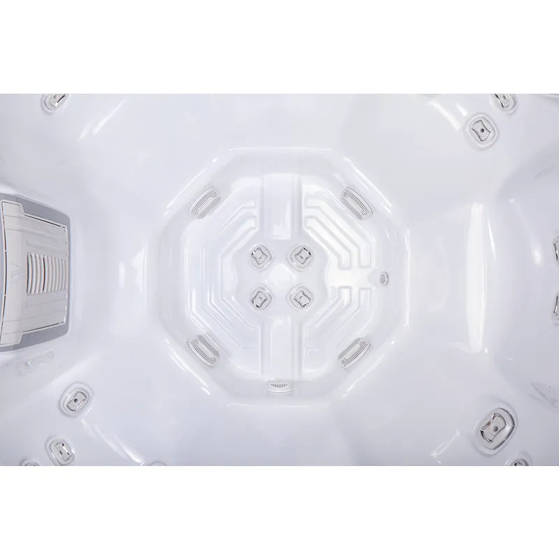 Wellis Mandala Life Premium Whirlpool Draufsicht mit 46 Jets, Sitzbereichen und Massagedüsen