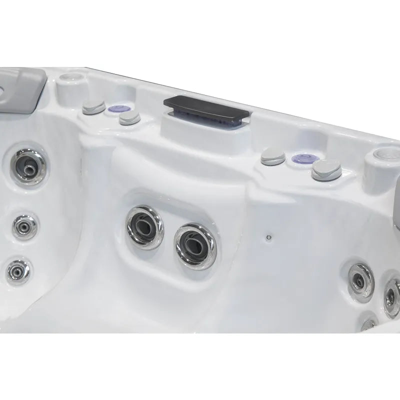 Wellis Olympus Life Hot Tub jets and control elements in a white tub