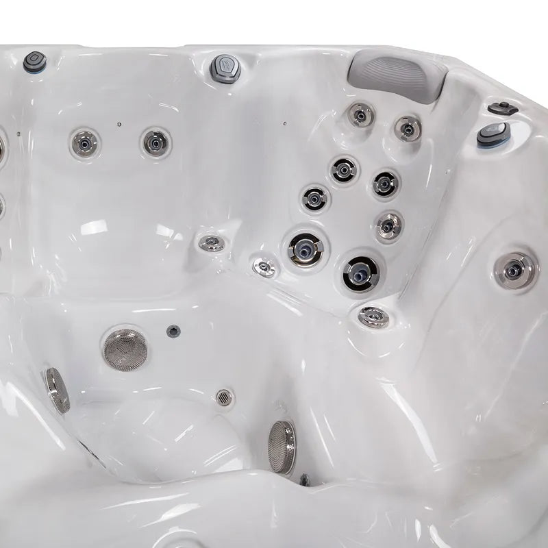 Wellis Palermo Life Premium-Whirlpool von oben mit Massagedüsen und Steuerungselementen