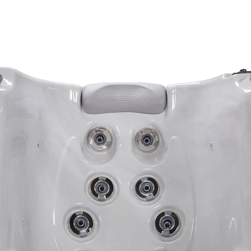 Wellis Palermo Life Whirlpool Draufsicht mit Kopfstütze und sechs Massagedüsen
