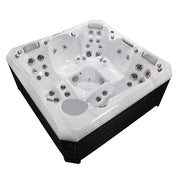 Wellis Palermo Life Premium-Whirlpool mit weißem Innenraum, zahlreichen Massagedüsen und schwarzem Außengehäuse