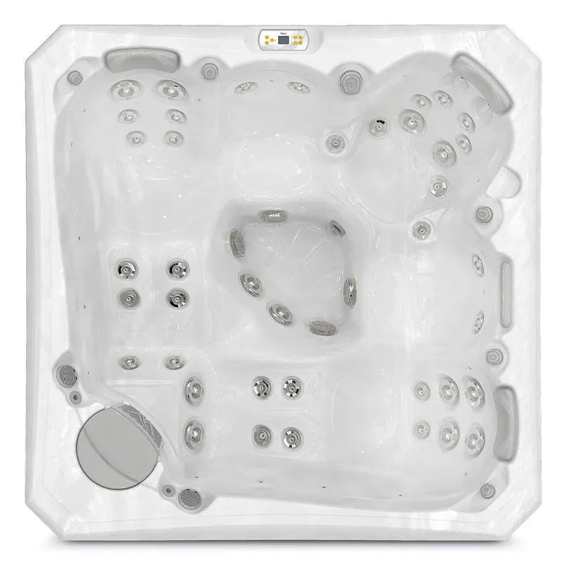Wellis Palermo Life Premium-Whirlpool von oben mit Massagedüsen, Sitzbereichen und digitaler Steuerung