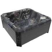 Wellis Palermo Life Whirlpool mit schwarzem Kunststoffgehäuse, Massagedüsen und Sitzplätzen für 5 Personen, Freisteller