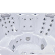 Wellis Prague Life Whirlpool von oben mit Massagedüsen und Sitzbereichen für 6 Personen