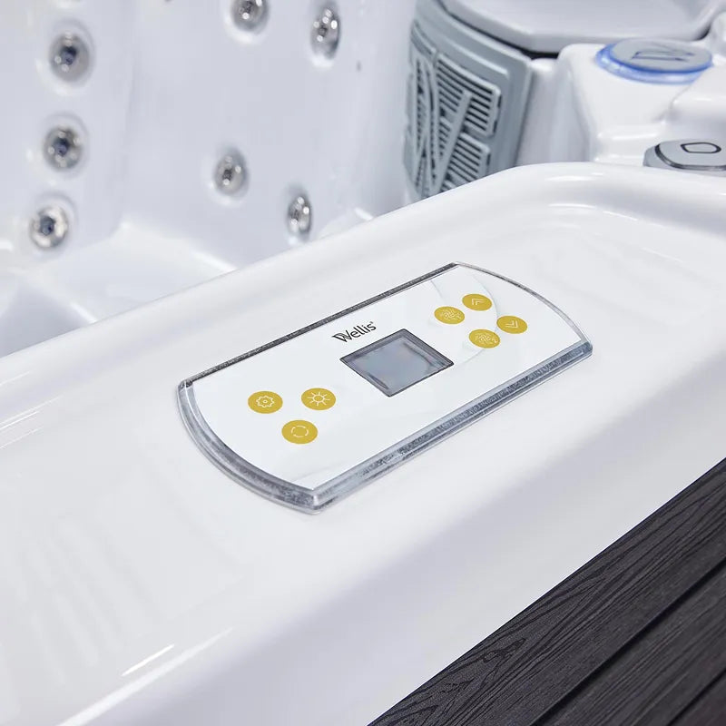 Wellis Prague Life Whirlpool Steuerung mit Display und goldenen Bedientasten