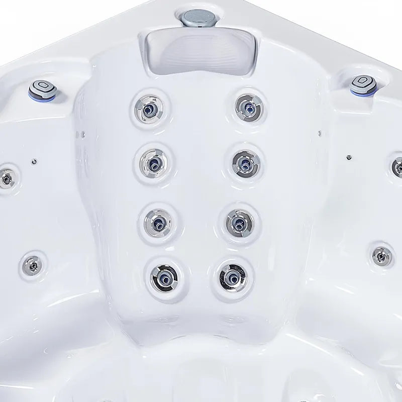 Wellis Prague Life Whirlpool Draufsicht mit Massagedüsen und Kopfstütze