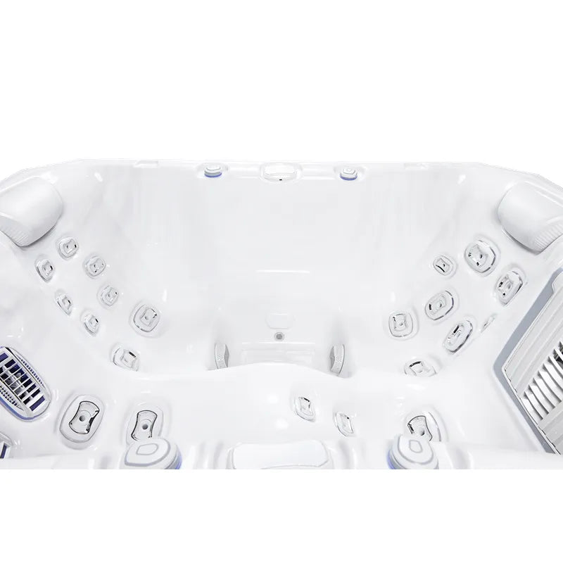 Wellis Teide Life Whirlpool von oben mit 32 Jets, 3 Sitzbereichen und Massagedüsen